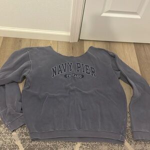 Cut crewneck navy Chicago sweatshirt